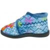 Zapatilla Bota Niños Plana Azul Perro Gorro Plumaflex 12003