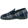 Zapatilla Hombre Casa Cerrada Plana Azul Cuadros Paño 44070