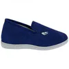 Zapatilla de Casa Cerrada Rizo Azul Marino Plana Plumaflex 12344