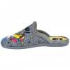 Zapatilla de Casa Descalza Gris Estampado Dibujos Plana 954-60