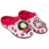 Zapatillas Descalzas Planas de Casa Rojo Estampado Maffy Plumaflex 12281