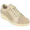 Zapato Cuña Media Troquelado Beis Brillos Plantilla Extraíble Doctor Cutillas 40205