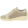 Zapato Cuña Media Troquelado Beis Brillos Plantilla Extraíble Doctor Cutillas 40205