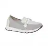 Zapato Doctor Cutillas  tipo Mocasín Mujer Verano Blanco y Camel Estribo Plantilla Extraible 82555