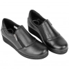 Zapato Confort Piel Negro Cremallera Lateral Cuña Media Vicmart 857-5