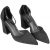 Zapato de Salón Punta Talón Tacón Ancho Alto Ideal Shoes 8758