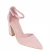 Zapato de Salón Punta Talón Tacón Ancho Alto Ideal Shoes 8758