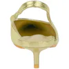 Zapato Destalonado Dorado de Punta Fina con Tacón Bajo - Marquiiz 9795