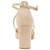 Zapato Salón Punta Talón Tiras Cruzadas Empeine Tacón Ancho Medio Ideal Shoes 8709