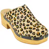 Zueco Tacón Mujer Piel Animal Print Leopardo Punta Cuadrada Help The Trees 7768410
