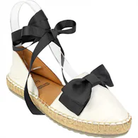 Alpargatas Planas de Piel Blanca con Plataforma de 2.5cm y Lazo  - Top3