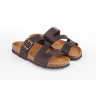Sandalias con Hebillas de Mujer Piel Marrón Piso Bio Autenti 8287