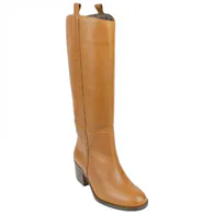 Bota Piel Caña Alta Tacón Ancho Medio Wikers Q-238