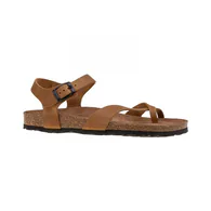 Sandalias Bio de Mujer Blancas Marrones y Negras Entrededo Pulsera de Piel Suver 520014