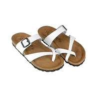 Sandalias Blanco Marron Negro Plomo Verde Hebilla Dedo Piso Fino Suver 520012