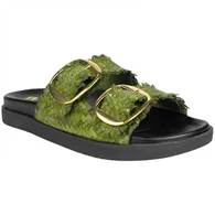 Sandalias Bio de Piel Trenzada Wikers para Mujer con Doble Hebilla - R-64787