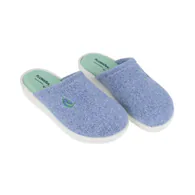 Zapatilla Casa Mujer Abierta Rizo Verano Plumaflex 80009 Azul