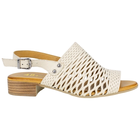 Sandalias de Piel con Tacón Bajo y Pala Calada 48+ Horas 515701/11