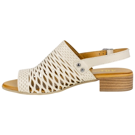 Sandalias de Piel con Tacón Bajo y Pala Calada 48+ Horas 515701/11