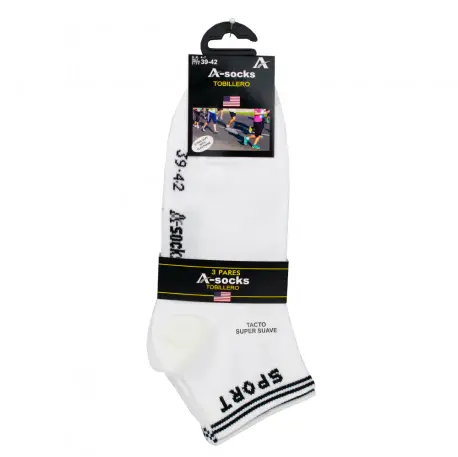 Calcetin Mujer y Hombre Algodon Tobillero A-socks 17333001