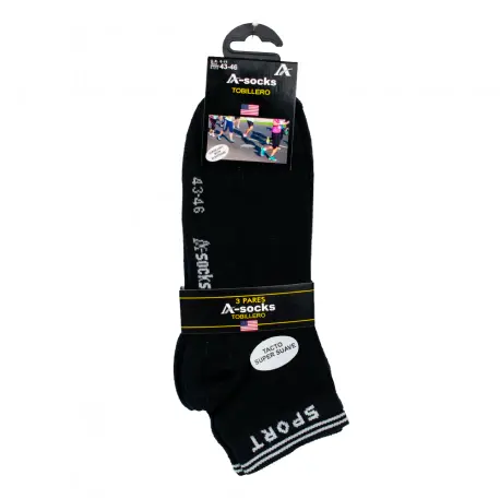 Calcetin Mujer y Hombre Algodon Tobillero A-socks 17333001