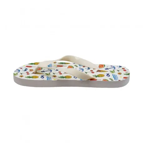Chanclas de Mujer Blancas y Rosas Estampado Frutas Marca Air-SQ Modelo 6-367