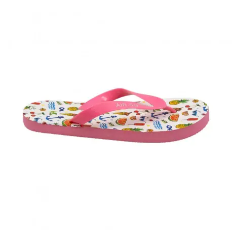 Chanclas de Mujer Blancas y Rosas Estampado Frutas Marca Air-SQ Modelo 6-367