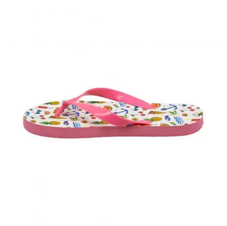 Chanclas de Mujer Blancas y Rosas Estampado Frutas Marca Air-SQ Modelo 6-367