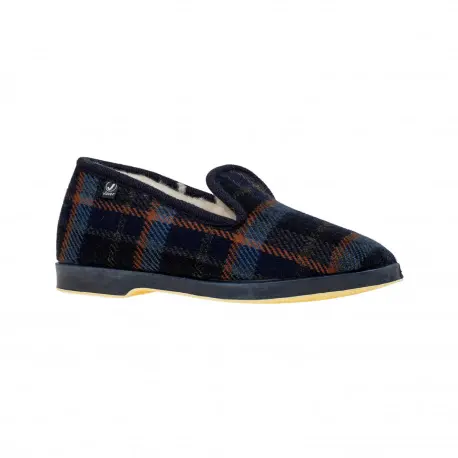 Zapatillas de Hombre Estar por Casa Invierno a Cuadros Azul con Forro Borreguito Javer 106