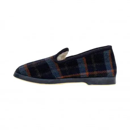 Zapatillas de Hombre Estar por Casa Invierno a Cuadros Azul con Forro Borreguito Javer 106