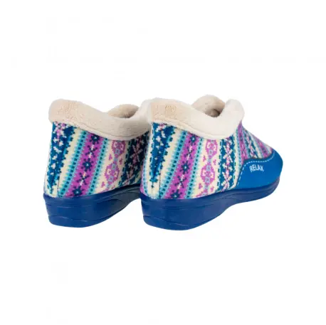 Zapatillas de Casa Bota de Mujer Invierno Azul Estampado Nórdico Alcalde 1600