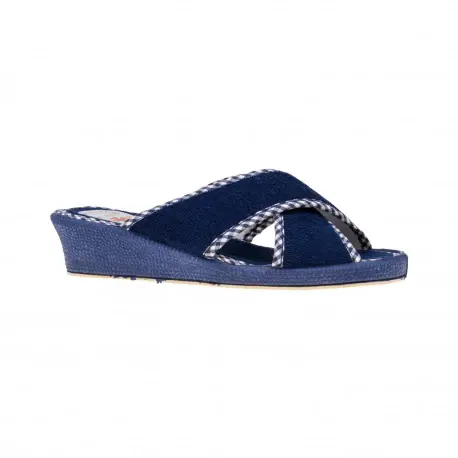 Zapatillas de Andar por casa Verano Abiertas de Cuña Plantilla Anatómica Tiras Cruzadas Alcalde 76000