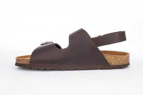 Sandalia Corcho de Mujer Beis Marron Chocolate Negro Taupe Doble Hebilla con Tira Autenti 10888