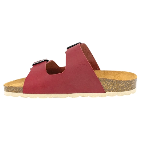 Sandalias Bio Planas de Piel Autenti para Mujer con Doble Hebilla - 11096