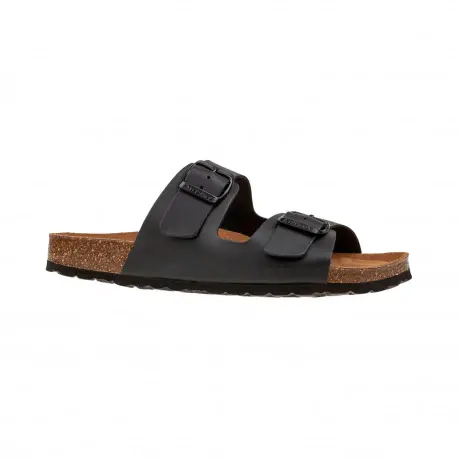 Sandalias Bio Planas de Piel Autenti para Mujer con Doble Hebilla - 11096