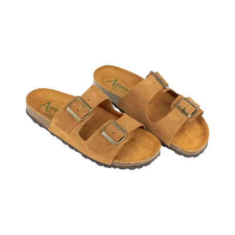 Sandalia Bio Doble Hebilla Piel Serraje Autenti 3195