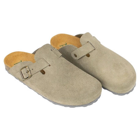 Zuecos de  piel serraje para hombre Autenti con piso bio de corcho - Autenti 355
