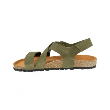 Sandalia Casual Piel Cruzada Hebilla con Tira Autenti 7446