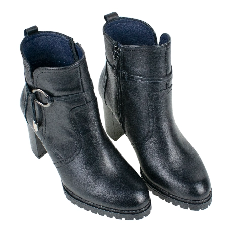 Botines de Tacón en Piel con Cremallera y Plantilla Extraíble - Baerchi 40400