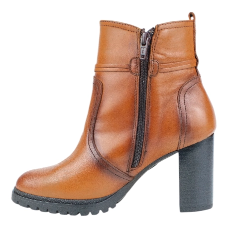 Botines de Tacón en Piel con Cremallera y Plantilla Extraíble - Baerchi 40400