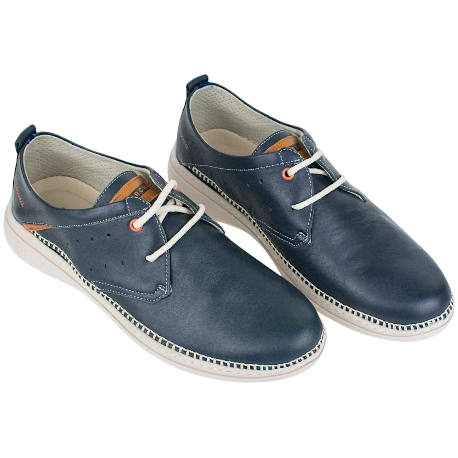 Zapatos Casuales de Piel Azul Marino para Hombre - Baerchi 1080