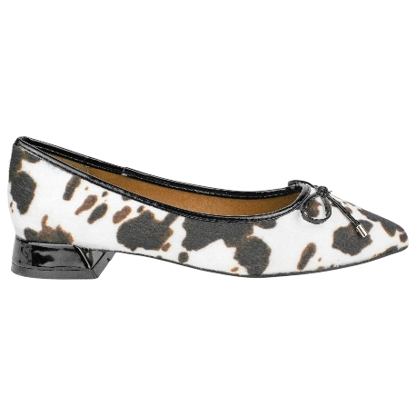 Bailarina Plana Animal Print Punta Fina Tacón Cuadrado D´Angela DDN29004