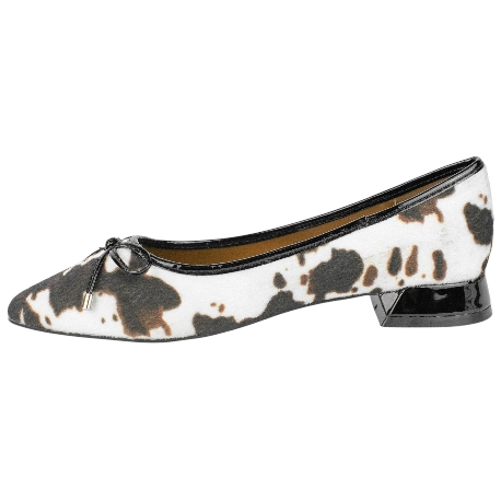 Bailarina Plana Animal Print Punta Fina Tacón Cuadrado D´Angela DDN29004