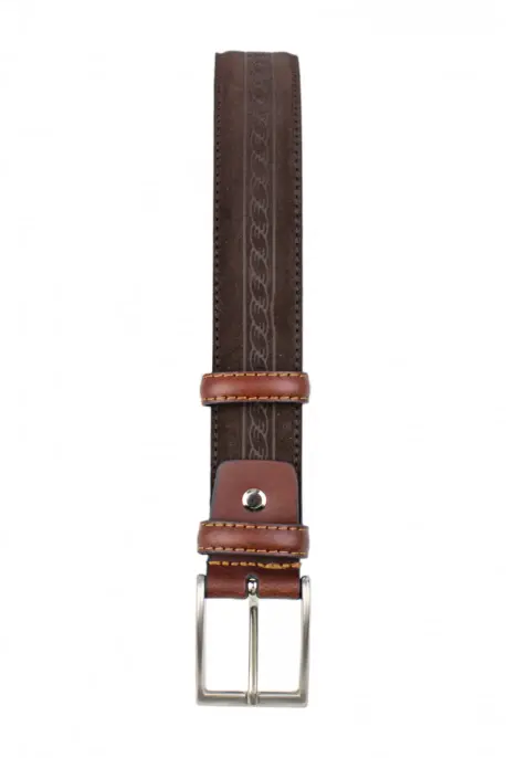 Cinturon Hombre Nobuk Tira Central Grabada Blesrok 707