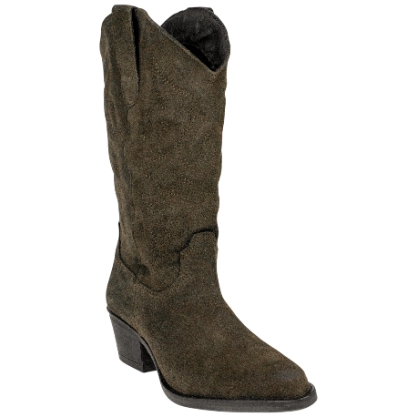 Bota Campera Piel Mujer Media Caña Tacón Ancho Innovation 6533302