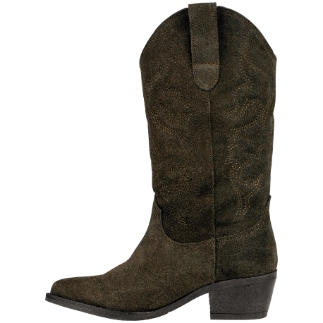 Bota Campera Piel Mujer Media Caña Tacón Ancho Innovation 6533302