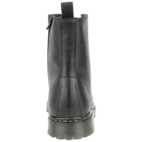 Bota Militar Hombre Piel Cordón y Cremallera Negro Plana Route 83 M102H