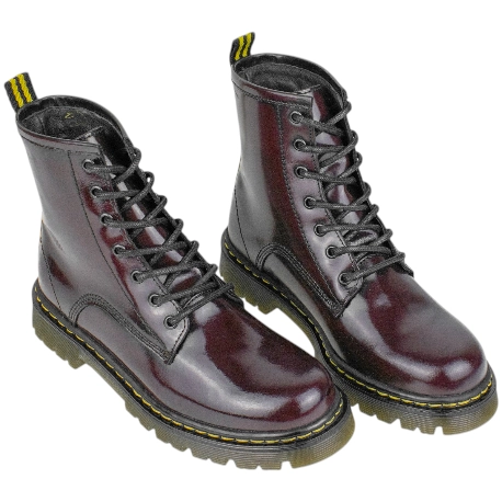 Botas Militares de Piel con Acabado Brillante - Hold 273G.016