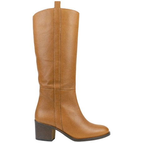 Bota Piel Caña Alta Tacón Ancho Medio Wikers Q-238