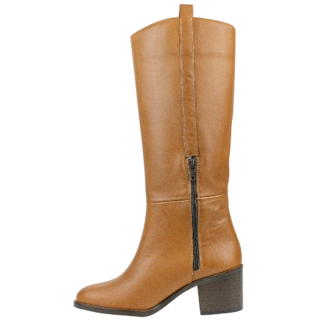 Bota Piel Caña Alta Tacón Ancho Medio Wikers Q-238